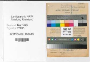 Entnazifizierung Theodor Grothstueck , geb. 10.11.1900 (Bahnsekretaer)