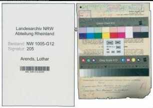 Entnazifizierung Lothar Arends , geb. 05.08.1889 (Ingenieur)