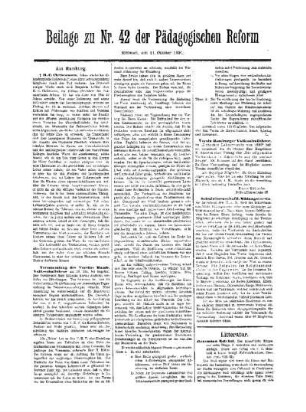 Litteratur : Beilage zu Nr. 42 der Pädagogischen Reform