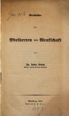 Geschichte der Edelherren von Grafschaft