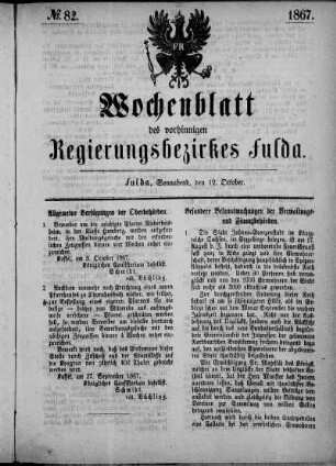 Nr. 82, Ausgabe vom 12. Oktober 1867