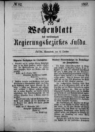Nr. 82, Ausgabe vom 12. Oktober 1867