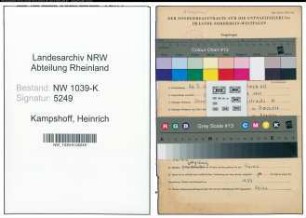 Entnazifizierung Heinrich Kampshoff , geb. 26.07.1896 ()