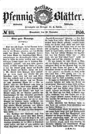 No. 144, Sonnabend, den 30. November