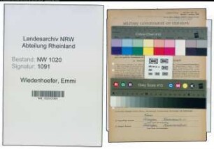 Entnazifizierung Emmi Wiedenhoefer , geb. 19.04.1886 (Haendlerin)