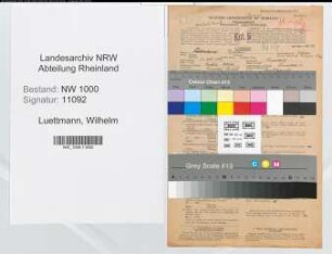 Entnazifizierung Wilhelm Luettmann, geb. 26.10.1899 (Bankbeamter)