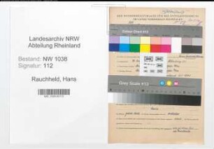 Entnazifizierung Hans Rauchheld , geb. 28.08.1900 (Unternehmer)