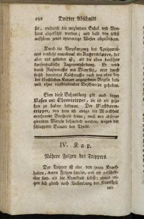 IV. Kap. Nähere Folgen des Trippers.