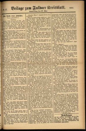 Zweite Ausgabe vom Donnerstag, den 17. Mai 1900.