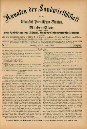 No. 22. Berlin, den 2. Juni 1869. IX. Jahrgang.