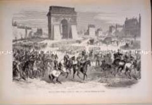 Einzug der deutschen Truppen in Paris am 1. März 1871, aus: Illustrirte Zeitung, Seite 227