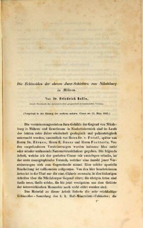Kleine Abhandlungen paläontologischen Inhalts in Separatabdrücken des Sitzungsberichte der k. k. Akad. d. Wissensch. in Wien : in 1 vol.. 1