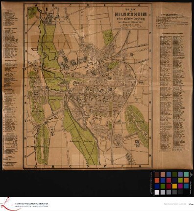 Plan von Hildesheim nebst nächster Umgebung