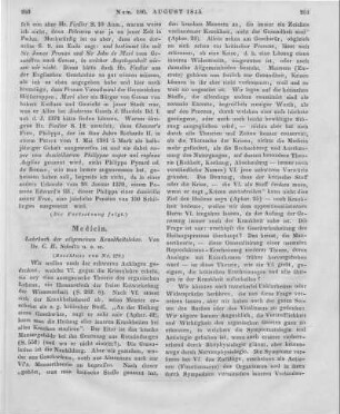 Schultz-Schultzenstein, K. H.: Lehrbuch der allgemeinen Krankheitslehre. T. 1-2. Berlin: Hirschwald 1844 (Beschluss von Nr. 179)