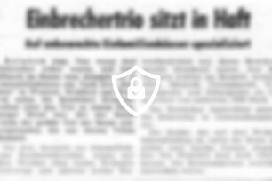 Einbrechertrio sitzt in Haft