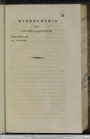 Hydrochymia seu Chymia Aquarum