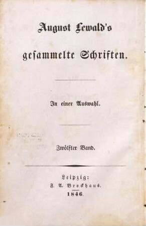 Ein Menschenleben, 12. Blätter und Briefe aus Italien . - Nachtrag