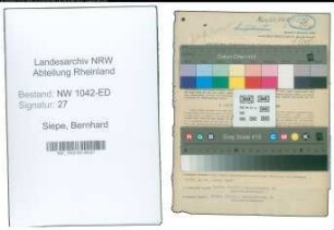 Entnazifizierung Bernhard Siepe , geb. 15.05.1891 (Lehrer)