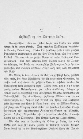 V. Erschaffung des Tierparadieses.