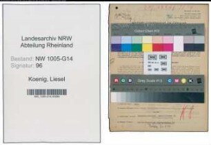 Entnazifizierung Liesel Koenig , geb. 05.08.1906 (Prokuristin)