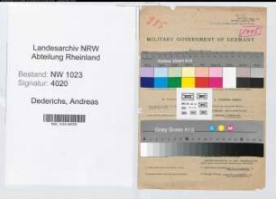 Entnazifizierung Andreas Dederichs , geb. 12.06.1891 (Sattlermeister)