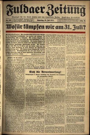 Ausgabe vom Samstag, den 16. Juli 1932.