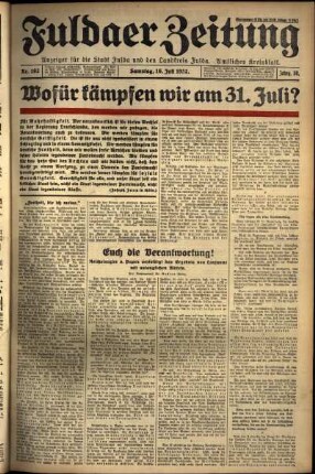 Ausgabe vom Samstag, den 16. Juli 1932.