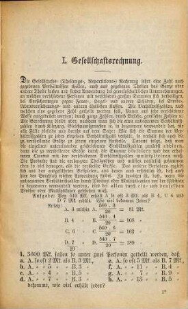 J. Blümel's Aufgaben zum Zifferrechnen : Nach der neuen Münz-, Maß- u. Gewichtsordnung des deutschen Reichs, 6. Gesellschafts-, Termin- und Mischungsrechnung, Ausziehen der Quadrat- und Kubikwurzel, Raumrechnungen