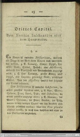 Drittes Capitel. Vom Nomine Substantivo oder dem Hauptworte