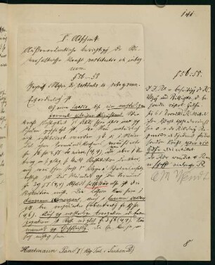 141-144, Abschnitt V: Ausserordentliche Berichtigung der Rechtsverhältnisse kraft restitutio in integrum