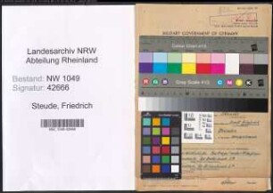 Entnazifizierung Friedrich Steude , geb. 28.10.1901 (Beamter)