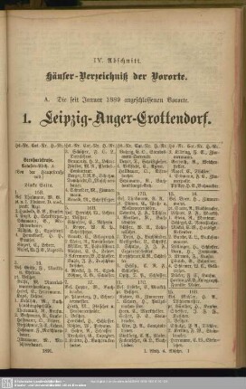 A. Die seit Januar 1889 angeschlossenen Vororte