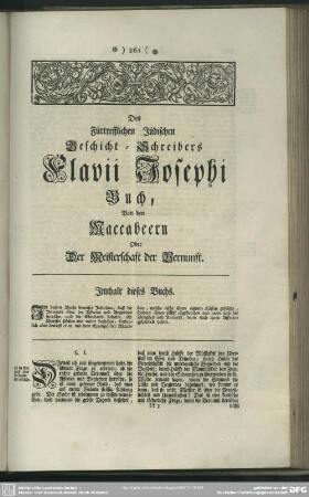 Des Fürtrefflichen Jüdischen Geschicht-Schreibers Flavii Josephi Buch, Von den Maccabeern Oder Der Meisterschaft der Vernunft