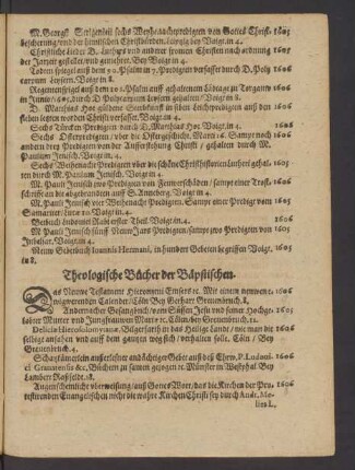 Theologische Bücher der Bäpstischen.