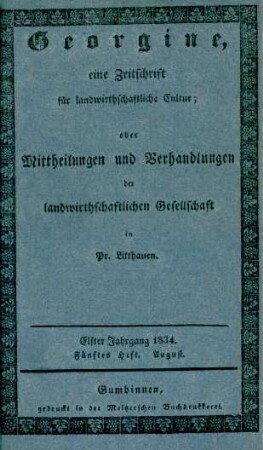 Elfter Jahrgang 1834. Fünftes Heft. August.