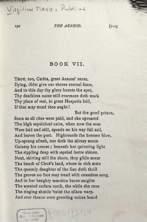 The Aeneid of Virgil : Freely transl. into Engl. blank verse by William J[ohnson] Thornhill, 2
