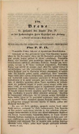 Adressen an den Hochwürdigsten Erzbischof Hermann von Freiburg : aus verschiedenen Theilen der Christenheit aus Anlaß des Badischen Kirchenstreits. 4