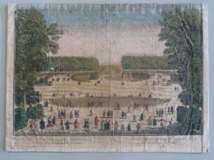 Guckkastenbild mit Ansicht des Grand Bassin de Tuileries in Paris