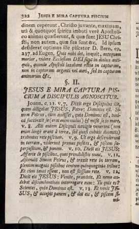 322-335, §. II. Jesus E Mira Captura Piscium A Discipulis Agnoscitur.