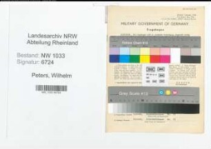 Entnazifizierung Wilhelm Peters , geb. 05.09.1903 (Polizeibeamter)