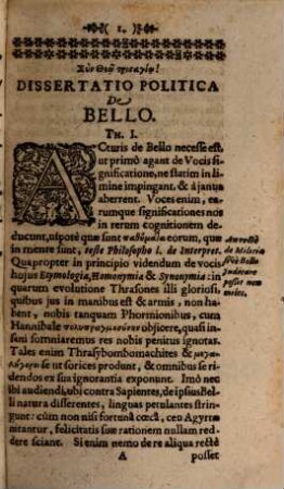 Dissertationes politicae de Bello ...