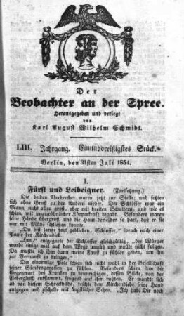 31. Stück, 31. Juli 1854