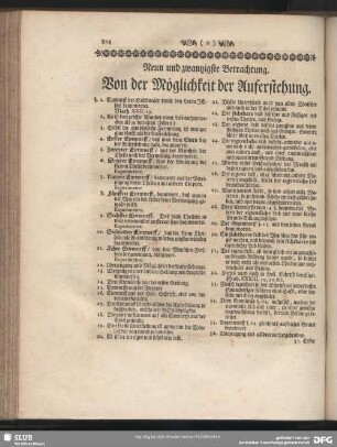 Neun und zwantzigste Betrachtung. Von der Möglichkeit der Auferstehung