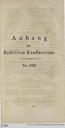 Anhang der Rostischen Kunstauction