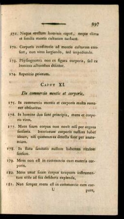 Caput XI. De commercio mentis et corporis