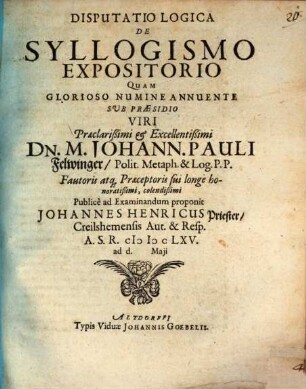 Disp. log. de syllogismo expositorio