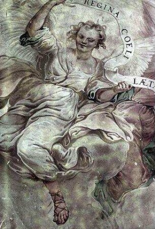 Der heilige Papst Gregor, von einem Engel inspiriert