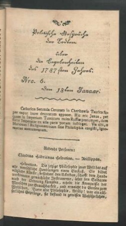 Nro. 6. den 18ten Januar