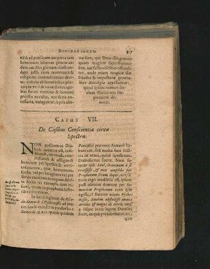 Caput VII. De Casibus Conscientiae circa Spectra.