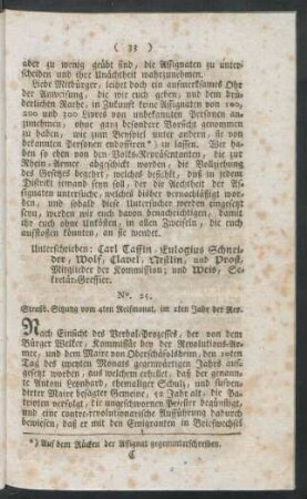 No. 25. Straßb. Sitzung vom 4ten Reifmonat, im 2ten Jahr der Rep.